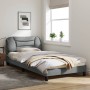 Estructura de cama con luces LED tela gris claro 100x200 cm de , Camas y somieres - Ref: Foro24-3213683, Precio: 165,54 €, De...