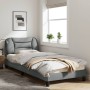 Estructura de cama con luces LED tela gris claro 90x190 cm de , Camas y somieres - Ref: Foro24-3213669, Precio: 162,32 €, Des...