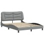 Estructura de cama con luces LED tela gris claro 140x190 cm de , Camas y somieres - Ref: Foro24-3213697, Precio: 214,65 €, De...