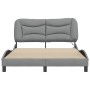 Bed frame with LED lights light gray fabric 140x190 cm by , Beds and slatted bases - Ref: Foro24-3213697, Price: 210,16 €, Di...