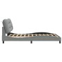 Estructura de cama con luces LED tela gris claro 140x190 cm de , Camas y somieres - Ref: Foro24-3213697, Precio: 214,65 €, De...