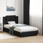 Bed frame with headboard and LED lights black 90x190 cm by , Beds and slatted bases - Ref: Foro24-3210060, Price: 169,02 €, D...