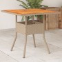 Mesa de jardín ratán sintético madera acacia beige 80x80x75 cm de , Mesas de jardín - Ref: Foro24-368133, Precio: 83,49 €, De...