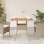 Mesa de jardín ratán sintético madera acacia beige 80x80x75 cm de , Mesas de jardín - Ref: Foro24-368133, Precio: 83,49 €, De...