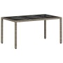 Garden table glass surface PE rattan gray 150x90x75 cm by , Garden tables - Ref: Foro24-368125, Price: 139,00 €, Discount: %