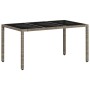 Mesa de jardín superficie de vidrio ratán PE gris 150x90x75 cm de , Mesas de jardín - Ref: Foro24-368125, Precio: 139,00 €, D...