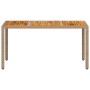 Mesa de jardín ratán PE y madera acacia beige 150x90x75 cm de , Mesas de jardín - Ref: Foro24-368127, Precio: 149,14 €, Descu...