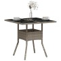 Mesa de jardín superficie de vidrio y ratán PE gris 80x80x75 cm de , Mesas de jardín - Ref: Foro24-368131, Precio: 79,79 €, D...