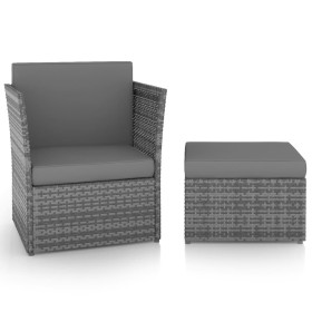 Garden chair with anthracite gray synthetic rattan stool by vidaXL, Garden chairs - Ref: Foro24-48193, Price: 145,99 €, Disco...