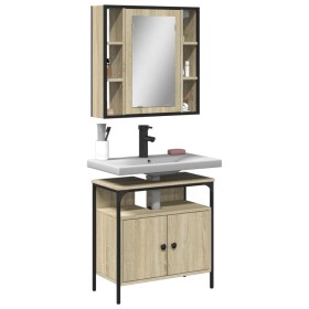 Sonoma oak plywood 2-piece bathroom furniture set by , Bathroom furniture - Ref: Foro24-3214716, Price: 152,47 €, Discount: %