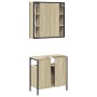 Set de muebles de baño 2 pzas madera contrachapada roble Sonoma de , Muebles de baño - Ref: Foro24-3214716, Precio: 152,47 €,...