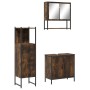 Set de muebles baño 3 pzas madera contrachapada roble ahumado de , Muebles de baño - Ref: Foro24-3214702, Precio: 176,10 €, D...