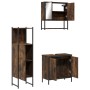 3-piece bathroom furniture set smoked oak plywood by , Bathroom furniture - Ref: Foro24-3214702, Price: 172,41 €, Discount: %