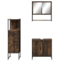 3-piece bathroom furniture set smoked oak plywood by , Bathroom furniture - Ref: Foro24-3214702, Price: 172,41 €, Discount: %