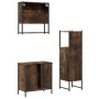 Set de muebles baño 3 pzas madera contrachapada roble ahumado de , Muebles de baño - Ref: Foro24-3214702, Precio: 176,10 €, D...