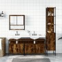 4-piece bathroom furniture set smoked oak plywood by , Bathroom furniture - Ref: Foro24-3214687, Price: 242,99 €, Discount: %