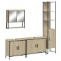 Sonoma oak plywood 4-piece bathroom furniture set by , Bathroom furniture - Ref: Foro24-3214691, Price: 256,99 €, Discount: %