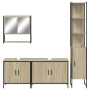 Sonoma oak plywood 4-piece bathroom furniture set by , Bathroom furniture - Ref: Foro24-3214691, Price: 256,99 €, Discount: %