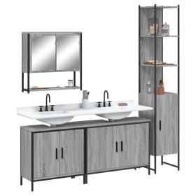 Badezimmermöbel-Set, 4-teilig, sonomagraues Sperrholz von , Badezimmermöbel - Ref: Foro24-3214693, Preis: 249,24 €, Rabatt: %