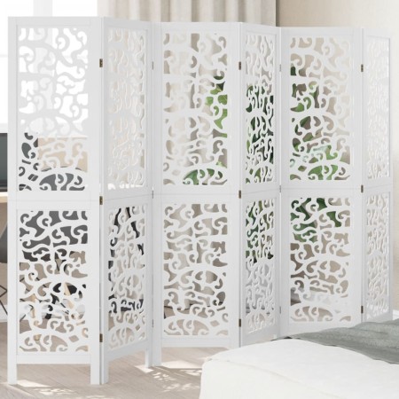 White Paulownia solid wood 6-panel dividing screen by , Room dividers - Ref: Foro24-358745, Price: 142,99 €, Discount: %