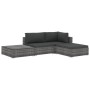 Set de muebles de jardín 4 pzas y cojines ratán sintético gris de vidaXL, Conjuntos de jardín - Ref: Foro24-46779, Precio: 37...