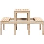 Mesa de picnic madera maciza de pino 110x134x75 cm de , Mesas de jardín - Ref: Foro24-832557, Precio: 83,99 €, Descuento: %