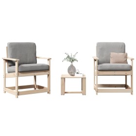 Garden furniture set 3 pieces solid pine wood by , Garden chairs - Ref: Foro24-832630, Price: 94,36 €, Discount: %