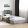 Sonoma gray engineered wood bed with headboard 90x200 cm by , Beds and slatted bases - Ref: Foro24-3209945, Price: 161,99 €, ...