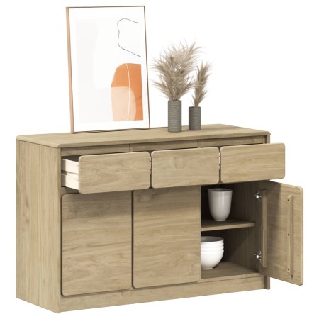 SAUDA sideboard solid oak-colored pine wood 114x43x75.5 cm by , Sideboards - Ref: Foro24-377601, Price: 172,98 €, Discount: %