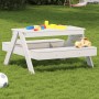 Kinder-Picknicktisch aus massivem weißem Kiefernholz, 88 x 97 x 52 cm von , Gartentische - Ref: Foro24-832597, Preis: 80,99 €...