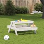 Kinder-Picknicktisch aus massivem weißem Kiefernholz, 88 x 97 x 52 cm von , Gartentische - Ref: Foro24-832597, Preis: 80,99 €...