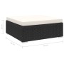 Reposapies seccional con cojín 1 uds ratán sintético negro de vidaXL, Sofás modulares de exterior - Ref: Foro24-46802, Precio...