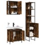 Set de muebles baño 3 pzas madera contrachapada roble ahumado de , Muebles de baño - Ref: Foro24-3214742, Precio: 201,99 €, D...