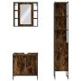 Set de muebles baño 3 pzas madera contrachapada roble ahumado de , Muebles de baño - Ref: Foro24-3214742, Precio: 201,99 €, D...