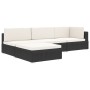 Reposapies seccional con cojín 1 uds ratán sintético negro de vidaXL, Sofás modulares de exterior - Ref: Foro24-46802, Precio...