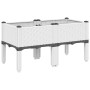 White PP planter with legs 80x40x42 cm by , Pots and planters - Ref: Foro24-367894, Price: 44,31 €, Discount: %