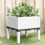 White PP planter with legs 40x40x42 cm by , Pots and planters - Ref: Foro24-367889, Price: 33,99 €, Discount: %