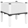 White PP planter with legs 40x40x42 cm by , Pots and planters - Ref: Foro24-367889, Price: 33,99 €, Discount: %