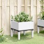 White PP planter with legs 40x40x42 cm by , Pots and planters - Ref: Foro24-367889, Price: 33,99 €, Discount: %