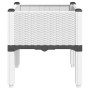 White PP planter with legs 40x40x42 cm by , Pots and planters - Ref: Foro24-367889, Price: 33,99 €, Discount: %