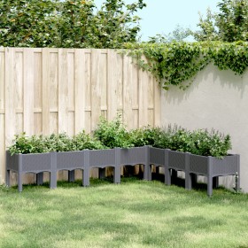 Jardinera con patas PP gris 200x160x42 cm de , Maceteros y jardineras - Ref: Foro24-367911, Precio: 148,99 €, Descuento: %