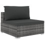 Set de muebles de jardín 8 pzas y cojines ratán sintético gris de vidaXL, Conjuntos de jardín - Ref: Foro24-46820, Precio: 55...