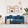 2 seater blue velvet sofa with cushions by , Sofas - Ref: Foro24-372640, Price: 287,70 €, Discount: %