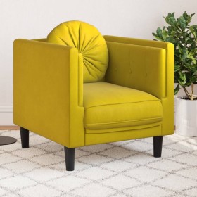 Sillón con cojín terciopelo amarillo de , Sofás - Ref: Foro24-372628, Precio: 176,99 €, Descuento: %