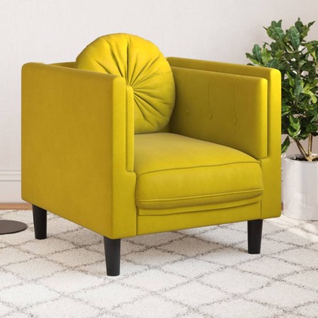 Sillón con cojín terciopelo amarillo de , Sofás - Ref: Foro24-372628, Precio: 176,13 €, Descuento: %