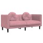 Pink velvet 2-seater sofa with cushions by , Sofas - Ref: Foro24-372635, Price: 272,53 €, Discount: %