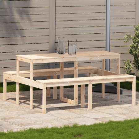 Picknicktisch aus massivem Kiefernholz, 160 x 134 x 75 cm von , Gartentische - Ref: Foro24-832562, Preis: 165,76 €, Rabatt: %