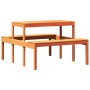 Picnic table solid wax brown pine wood 110x134x75 cm by , Garden tables - Ref: Foro24-844647, Price: 99,63 €, Discount: %