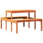 Picnic table solid wax brown pine wood 110x134x75 cm by , Garden tables - Ref: Foro24-844647, Price: 99,63 €, Discount: %