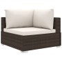 Set muebles de jardín 11 piezas con cojines ratán sintético marrón de vidaXL, Conjuntos de jardín - Ref: Foro24-46789, Precio...